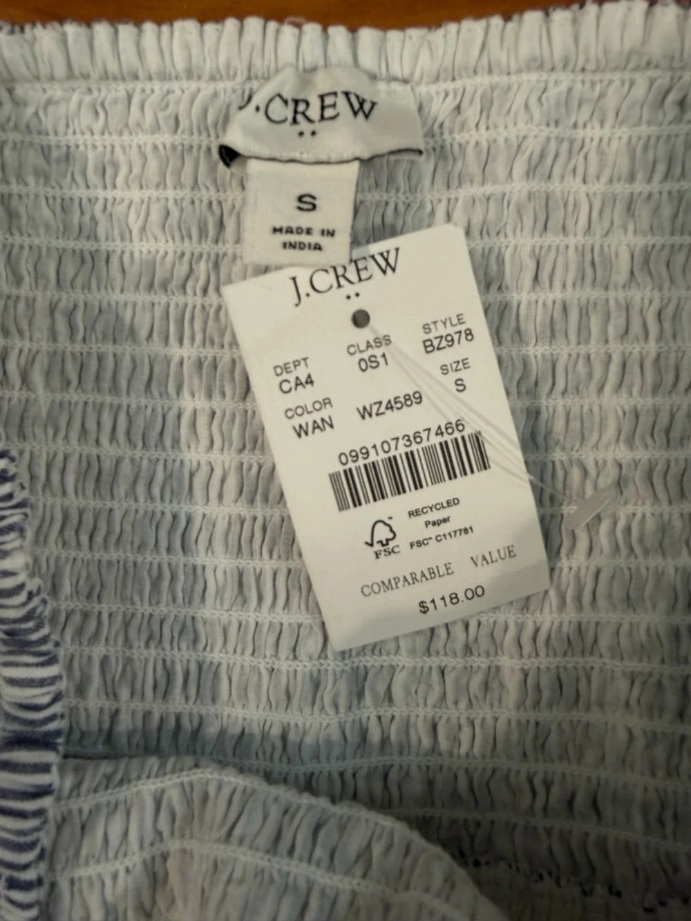 NWT J. Crew F Midi Smocked Clip-Dot Tiered Dress - Size Small - Picture 8 of 10